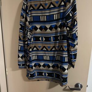 Everly Women's Geometric Mini Dress - Blue, Brown, Black